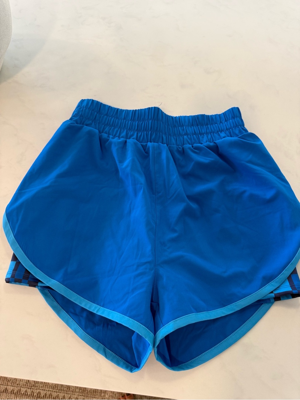 Beach Riot Royal Blue Athletic Shorts with Light Blue Trim